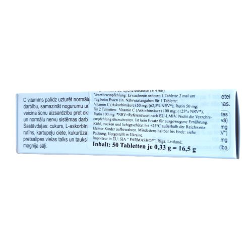Askorutins Vitamin C und Rutin 50 Tabletten – Bild 2