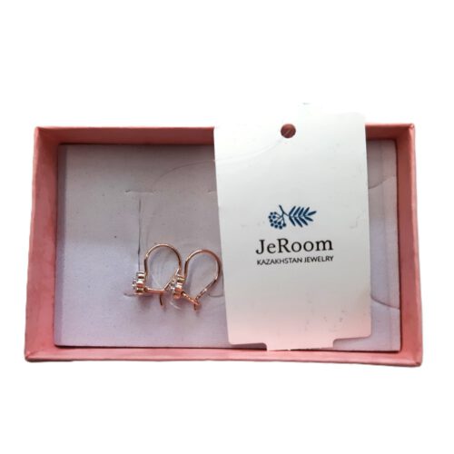 Goldohrringe. Rotgold Gold 585/14 kt JeRoom Kazakhstan Jewelry – Bild 3
