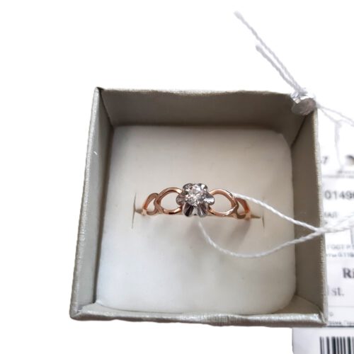 Goldring mit Brillanten Weiß/Rotgold Gold 585/14 kt Neu Kostroma Schmuck Fabrik – Bild 2